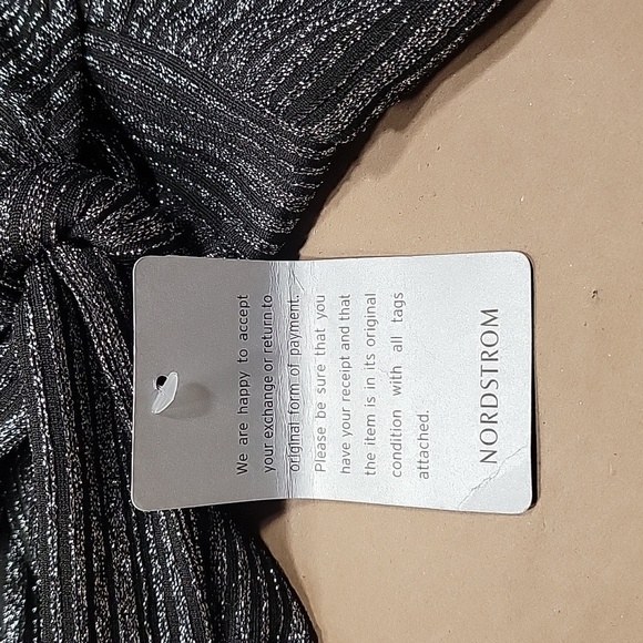 Spense Size XS Metallic Black & Silver Raglan Sleeve Belted Dress, NEW with Tag - Picture 15 of 16